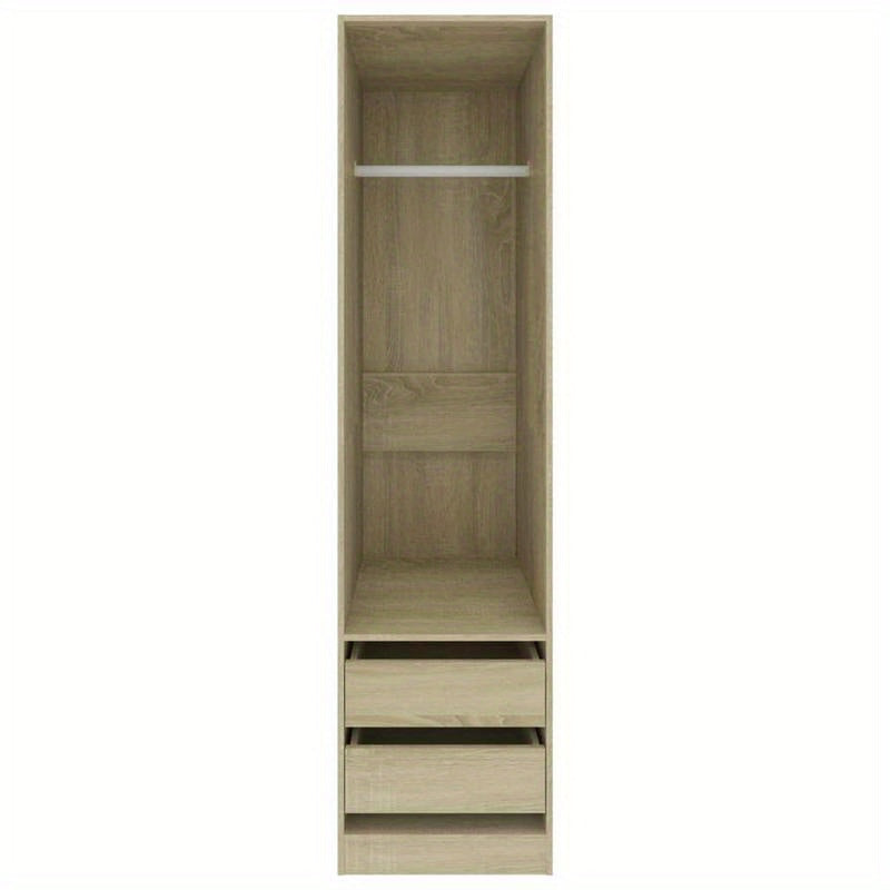 Wardrobe with Drawers 50X50X200 Cm Made of Treated Sonoma Oak Wood.