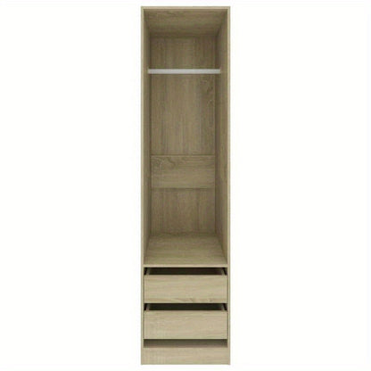 Wardrobe with Drawers 50X50X200 Cm Made of Treated Sonoma Oak Wood.