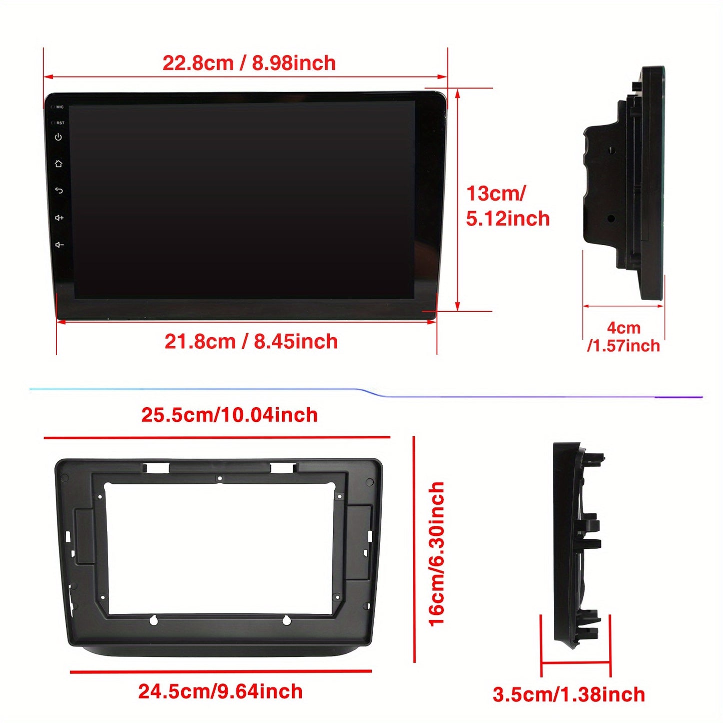 Multimedia Speler – Autoradio – Navigatiesysteem – 2 DIN Head Unit – Dashboard Entertainment – 10,1 Inch QLED HD Touchscreen – 6GB RAM & 128GB Opslag