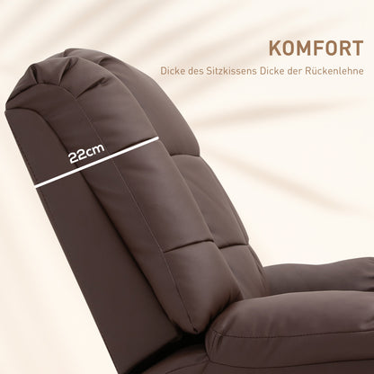 Massagestoel – Relaxstoel – Massagefauteuil – Wellnessstoel – Bruine Kunstleren Massagestoel – Compact Formaat 94x99x99 cm – Met Afstandsbediening