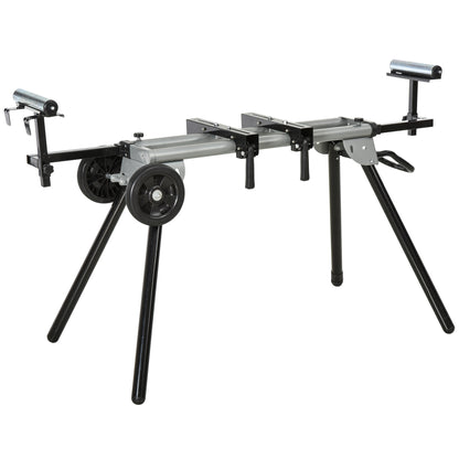Zaagbok – Zaagstandaard – Werktafel – Afkortzaagbok – Zaagpaard – Verstelbaar tot 245 cm – Stevig Stalen Frame Zwart/Zilver
