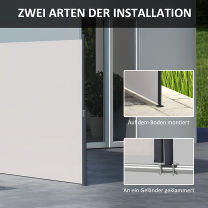 Zonnescherm – Zijscherm – Uitbreidbaar Scherm – Buitenprivacy – Zonwering – 300x140 cm – UV Bescherming – Windbestendig Metaal