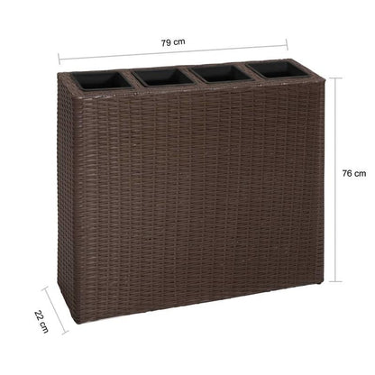 Tuinbak – Verhoogde Plantenbak – Bloembak – Kruidenbak – Balkonbak – Bruin Poly Rattan – Weerbestendig – Duurzaam Composite Material