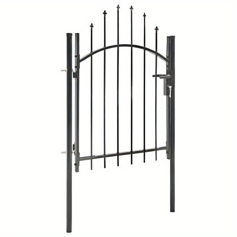 Tuinpoort – Tuindeur – Tuingaas – Hek – Poort – Zwart Stalen Design – 1x1,5 Meter – Eenvoudig Te Monturen – Verhoogde Tuinbeveiliging