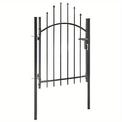 Tuinpoort – Tuindeur – Tuingaas – Hek – Poort – Zwart Stalen Design – 1x1,5 Meter – Eenvoudig Te Monturen – Verhoogde Tuinbeveiliging