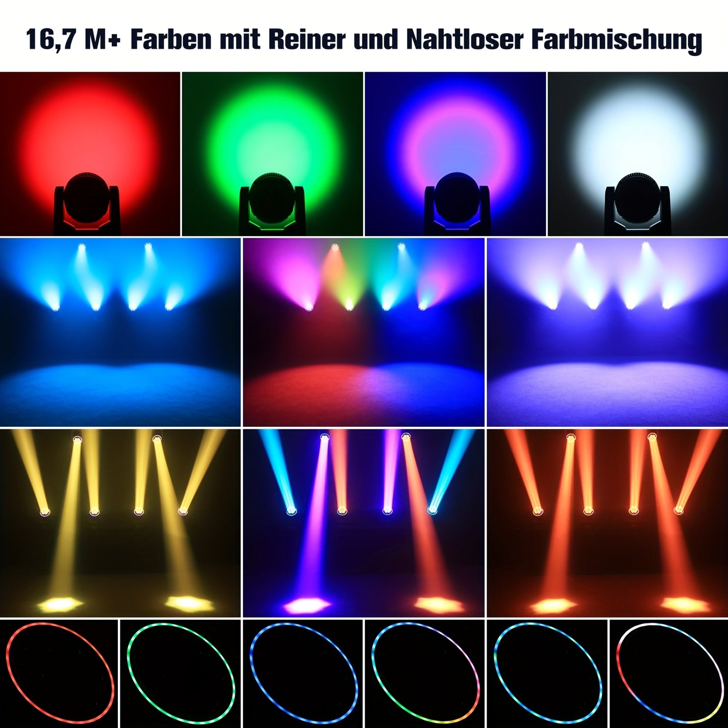 Movinghead – LED Moving Head – Podiumverlichting – Disco Licht – DJ Verlichting – 7x50W RGBW 4-in-1 – Variabele Zoom & Multi Mode