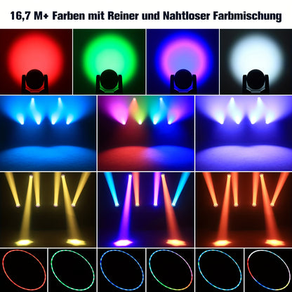 Movinghead – LED Moving Head – Podiumverlichting – Disco Licht – DJ Verlichting – 7x50W RGBW 4-in-1 – Variabele Zoom & Multi Mode