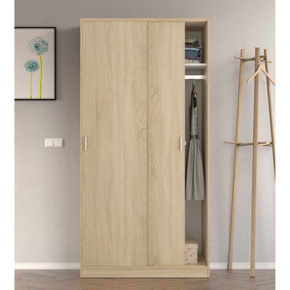 Wardrobe 2 in Front of Dagnan, Bedroom Closet, Furniture with Shelf And Clothes Rail, 100X50H200 Cm, Available in 2 Colors