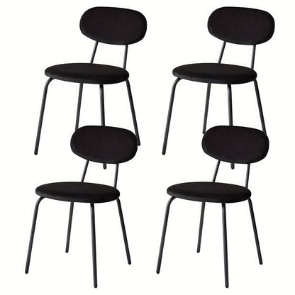 Eetkamerstoelen Set – Stoelen – keukenstoelen – Dining Chairs – Zitstoelen – Zwarte Metalen Poten – Velvet Bekleding – Ergonomisch Design – Zithoogte 47 cm