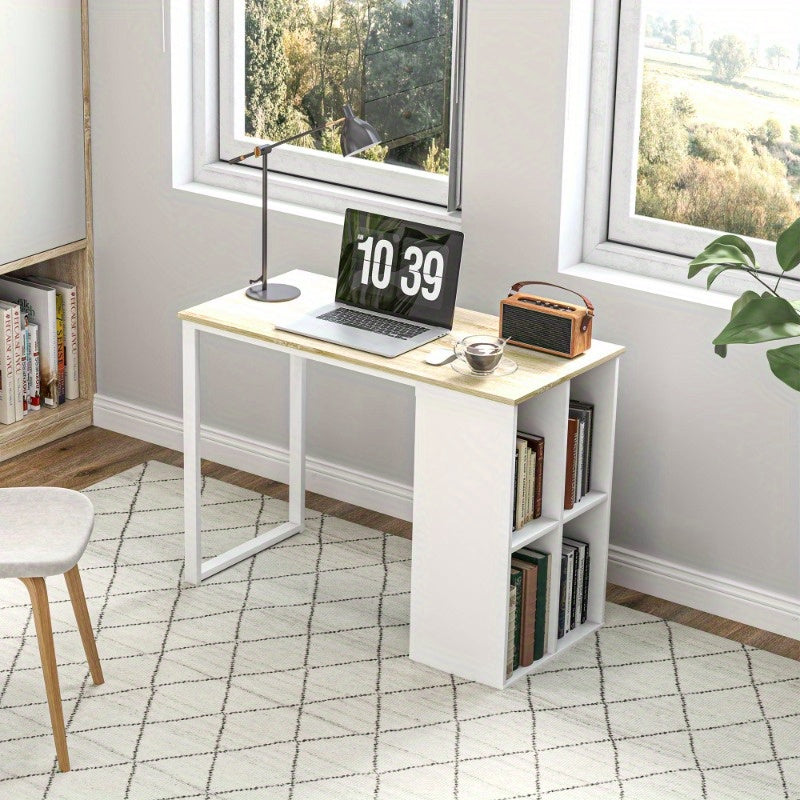 Bureau – Werkplek – Computertafel – Studietafel – Kantoortafel – Stalen Frame – Compact 100x54x75 cm – Eikenhout Look