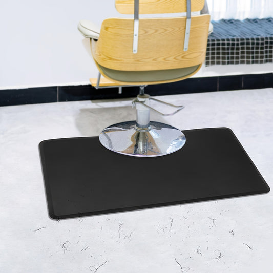 Salon Vloermat – Beauty Mat – Stoelmat – Barber Mat – Haarstylist Mat – Zwart PU+PVC – Extra Dik 18mm – Antislip Veiligheidsrand