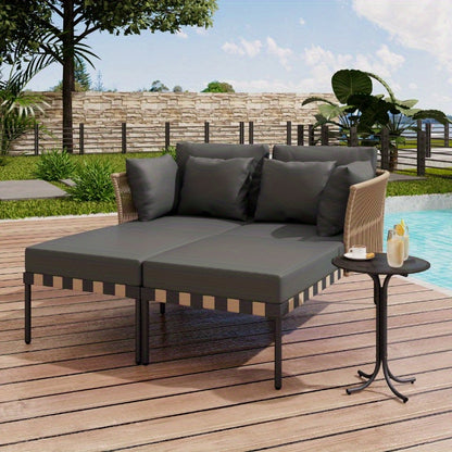 Loungeset – Tuinset – Loungemeubel – Balkonmeubilair – Terrasmeubels – Modulair Ontwerp – Afneembare Wasbare Kussens