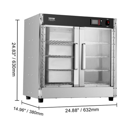 Etenwarmer – Warmhoudkast – Food Warmer – Warmhoudkast 4-Laags – Warmehoudkast – Roestvrij Staal – Instelbare Temperatuur 27-80°C