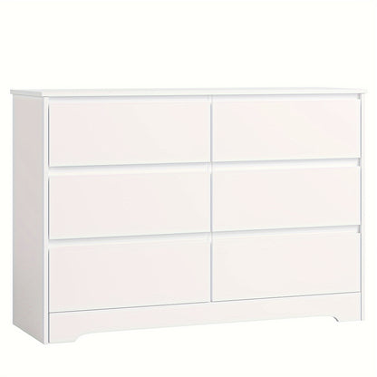 Dressoir – Ladekast – Opbergkast – Kast – Buffetkast – Wit MDF – 6 Ruime Lades