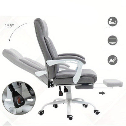 Bureaustoel – Ergonomische Stoel – Office Chair – Gamingstoel – Kantoorstoel – Verstelbare Hoogte – Memory Foam Kussen – Metalen Frame – Opklapbare Armleuningen – Lendensteun – Hoofdsteun – Grijs – Geschikt Voor Langdurig Zitten