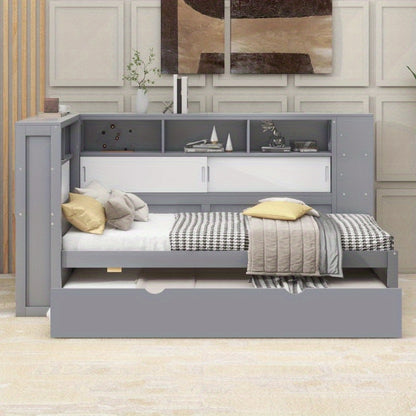 Omvormbare Slaapbank – Uittrekbaar Bed – Logeerbed – Zitbank Met Opbergruimte – Studentensofa – Ruimtebesparend Meubel – Modern Minimalistisch – Zonder Matras Nodig