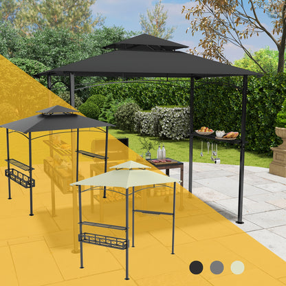 Feesttent – Partytent – Tuinpaviljoen – Schaduwtent – Evenemententent – Extra Groot – Dubbel Dak & Opbergmand – Metaal Frame & Polyester Doek – Eenvoudige Montage – Zwart