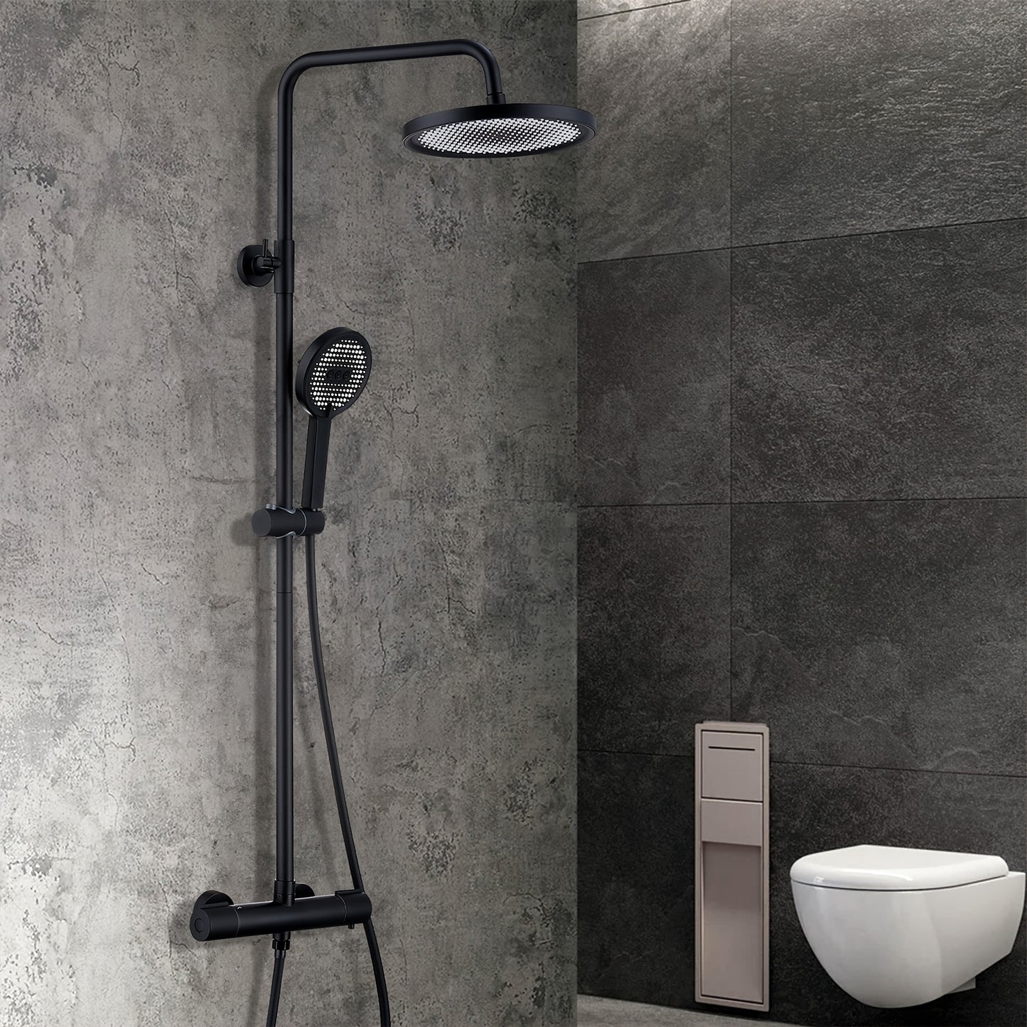 Traditional thermostatic shower set with bathtub and shower system