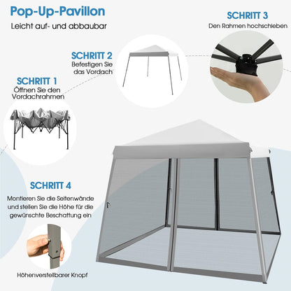 Partytent – Tuinpaviljoen – Vouwtent – Easy-up Tent – Feesttent – 3x3 Meter – Waterdicht Oxford Stof – UV Bescherming 50+