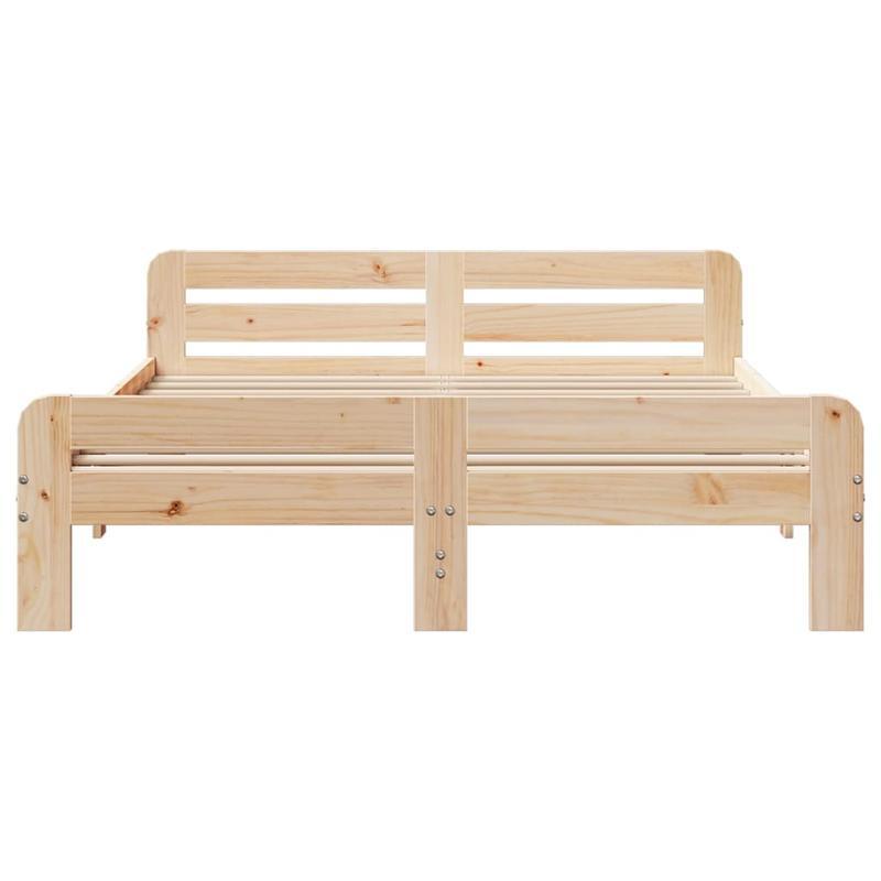Bedframe – Tweepersoonsbed – Bed – Massief Houten Bed – Houten Ledikant – Dennehouten Materiaal – Geschikt Voor Matras 150x200 Cm – Stevig En Duurzaam