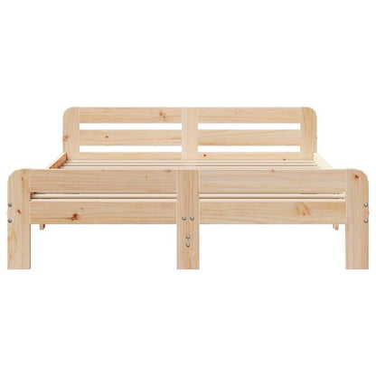 Bedframe – Tweepersoonsbed – Bed – Massief Houten Bed – Houten Ledikant – Dennehouten Materiaal – Geschikt Voor Matras 150x200 Cm – Stevig En Duurzaam