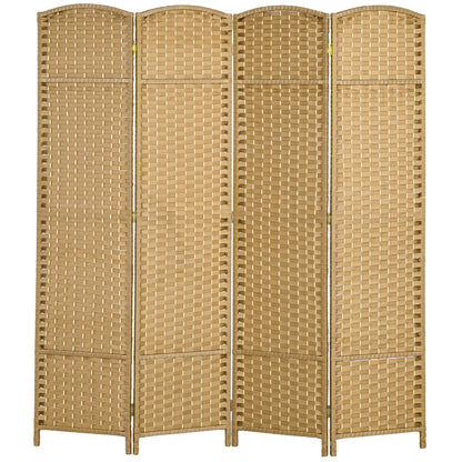 Kamerverdelers – Kamerscherm – Privacywand – Ruimteverdeler – Scheidingswand – Natuurlijk Hout – 4-delig – Opvouwbaar Design