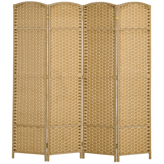Kamerverdelers – Kamerscherm – Privacywand – Ruimteverdeler – Scheidingswand – Natuurlijk Hout – 4-delig – Opvouwbaar Design