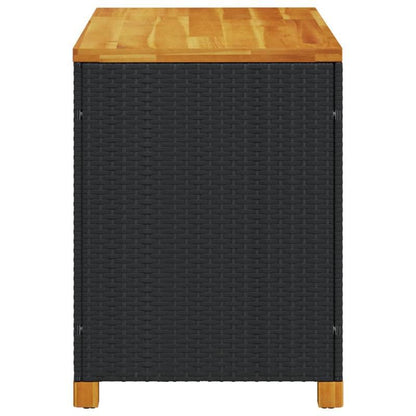 Tuinkist – Opbergkist – Tuinbox – Buitenopberger – Balkonbox – Zwart – 110x55x63 cm – Duurzaam Poly Rattan & Acaciahout