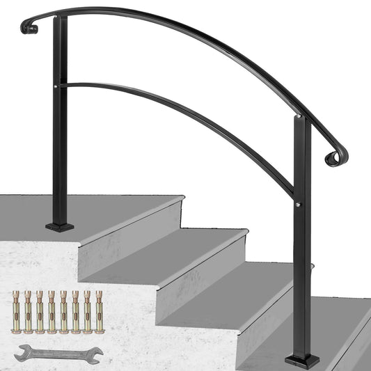 Trapleuning – Handrail – Balustrade – Traprail – Leuning – Smeedijzer – Verstelbaar tot 106 cm – Inclusief Bevestigingsset