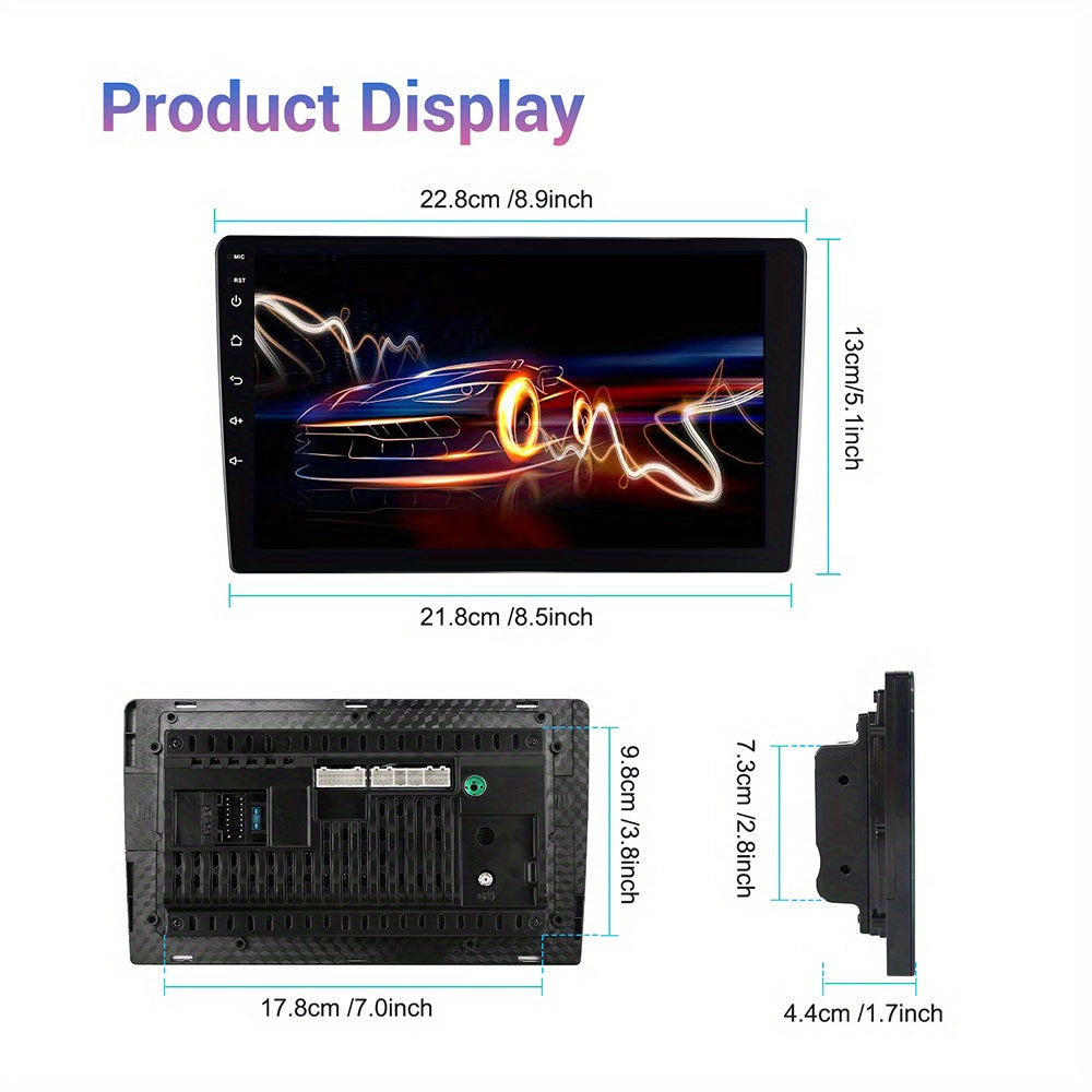 Android 15 Autoradio – Car Stereo – Multimedia Systeem – Double Din Radio – Navigatiesysteem – 9 Inch IPS HD Touchscreen – Wireless CarPlay & Android Auto – AHD Achteruitrijcamera & GPS Navigatie