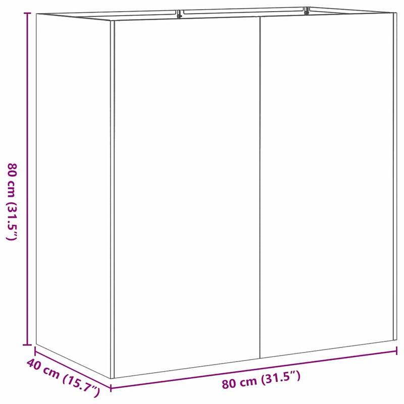 Plantenbak – Verhoogde Bak – Bloembak – Buitenpot – Bloempot – Weerbestendig Staal – Roestig Design – 80x40x80 cm