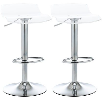 Barstoel – Barkruk – Kruk – Barstoel Set – Transparant Acryl – 360° Draaibaar – In Hoogte Verstelbaar – Met Voetsteun