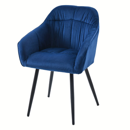 Eetkamerstoel – Kuipstoel – Stoel – Meubel – Woonkamerstoel – Set van 6 – Velours Bekleding – Verstelbare Metalen Poten
