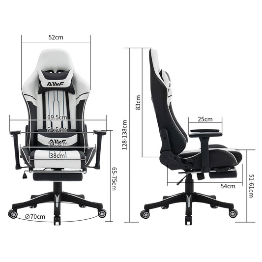 Gamingstoel – Gamestoel – Gaming Chair – Bureaustoel – Game Stoel – Ergonomisch Verstelbaar – PU Leer Roze – Comfortabele Schuimvulling – Stevige Rugleuning