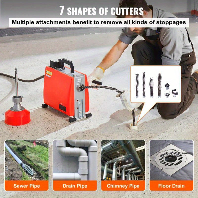 Handmatige Rioolreiniger – Afvoerslang – Ontstopper – Gootsteenreiniger – Spiraalslang – 20 Meter Lengte – Ergonomisch Handvat – Corrosiebestendig