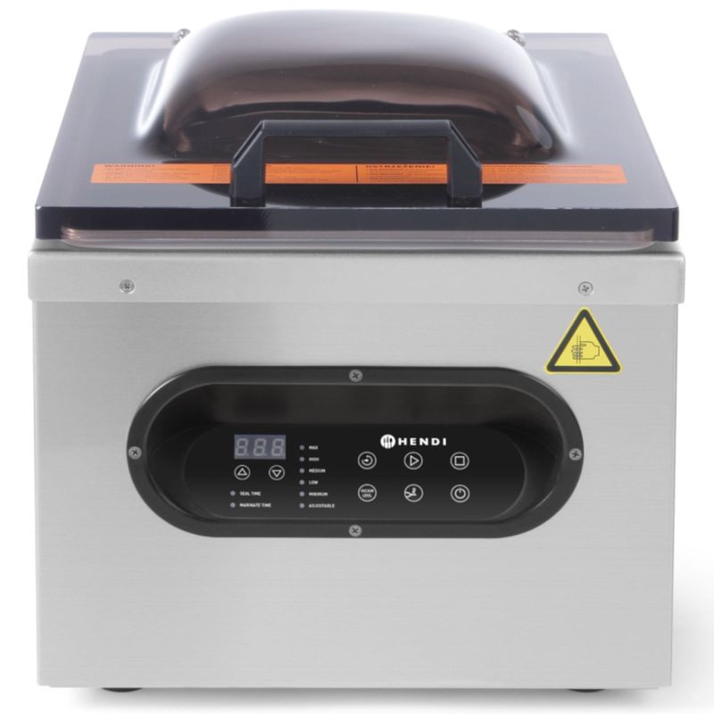 Kitchen Line 295mm Kamer Vacuümmachine 630W – Professionele Voedselverpakker met Dubbele Sealstrip, Roestvrijstalen Behuizing en Digitale Bediening