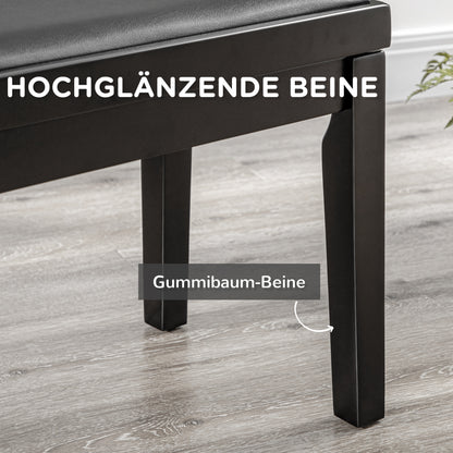 Pianobank – Piano Kruk – Keyboard Bank – Muziekbank – Zwarte Verstelbare Hoogte – Kunstleer Zitting – Massief Rubberhout Frame – Hoogglans Afwerking