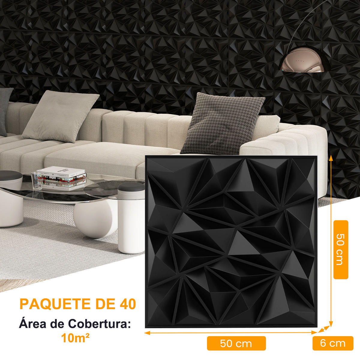 3D Wandpanelen – Wanddecoratie – Muurpanelen – Zelfklevend – PVC Panelen – Set Van 40 – 50x50 cm – Waterbestendig & Duurzaam