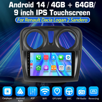 Autoradio – Multimedia Speler – 2-DIN Touchscreen Radio – Car Entertainment Systeem – 9 Inch IPS Scherm – Draadloze CarPlay & Android Auto – Inclusief AHD Achteruitrijcamera