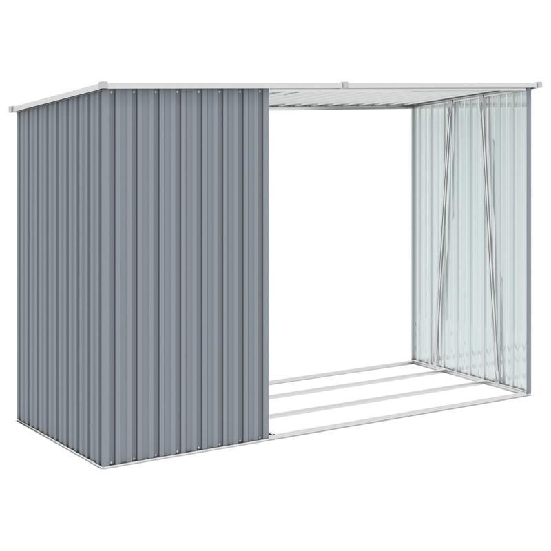 Buitenberging – Tuinberging – Opbergkast – Tuinkast – Grijze Houten Berging – 245x98x159 cm – Verzonken Staal – Weerbestendig Design