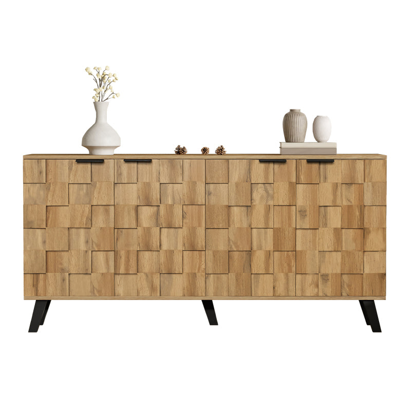Modern Sideboard with 4 Doors, 160.5 X 35.5 X 78 Cm – Practical Design for Living Room, Bedroom, And Dining Room
