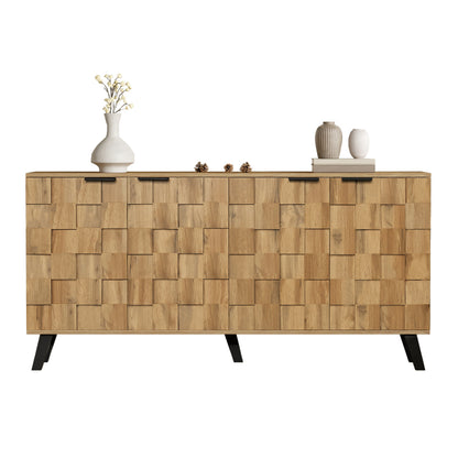 Modern Sideboard with 4 Doors, 160.5 X 35.5 X 78 Cm – Practical Design for Living Room, Bedroom, And Dining Room