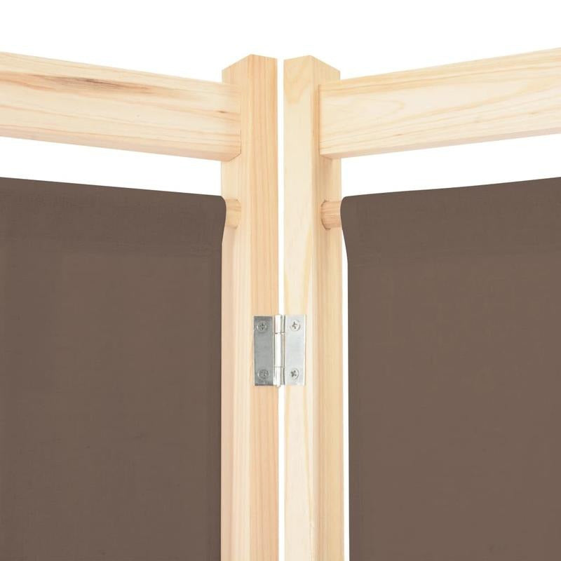 Kamerverdeler – Kamscherm – Ruimteverdeler – Scheidingswand – Panelenscherm – Bruin – 6 Panelen – 240 x 170 cm – Lichtgewicht Stof