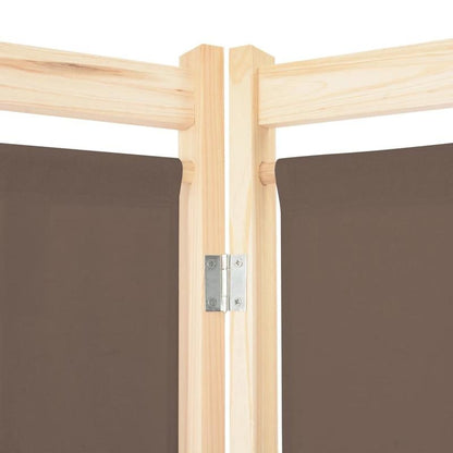 Kamerverdeler – Kamscherm – Ruimteverdeler – Scheidingswand – Panelenscherm – Bruin – 6 Panelen – 240 x 170 cm – Lichtgewicht Stof