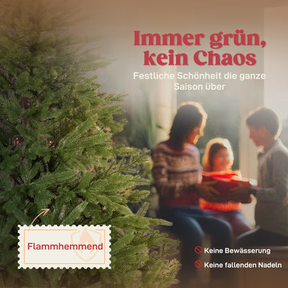 Kunstkerstboom – Nepboom – Kerstboom Kunststof – Vouwbare Kerstboom – Groene Kunstkerstboom – Realistische Uiterlijk – Houten Voet