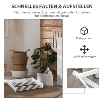 Wasrek 8 Laags – Droogtoren – Kledingrek – Droogrek – Wasstandaard – Inklapbaar – Ruimtebesparend Design – Metaal Kunststof Wit