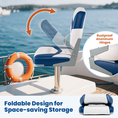 Bootstoel – Bootstoel Klapstoel – Bootstoelen Set – Stuurstoel – Bootzitje – Inklapbaar – Waterdicht PVC – 7 cm Dikke Zitting