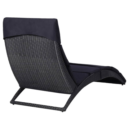 Ligbed – Loungebank – Zonnebed – Ligstoel – Zonnebedje – Inklapbaar – Weerbestendig PE Rattan – Inclusief Polyester Kussen – Grijs