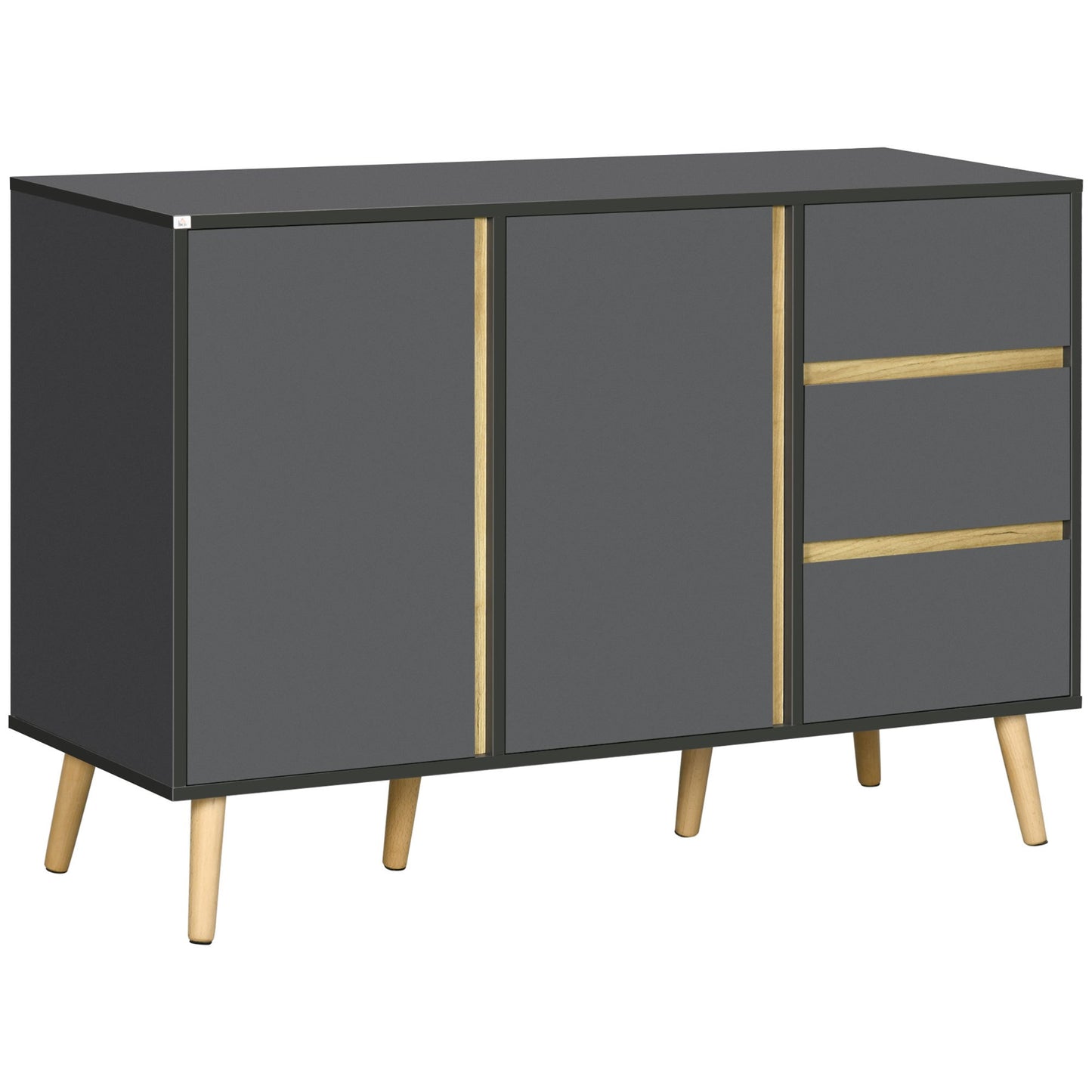Dressoir – Buffetkast – Opbergkast – Ladekast – Kast – Scandinavisch Design – 120x40x80 cm – Verstelbare Planken – Anti-Kantel Veiligheid