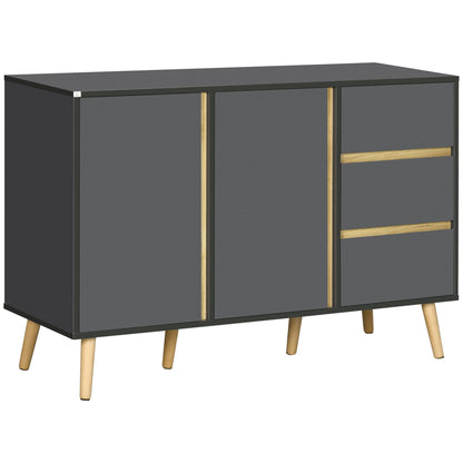 Dressoir – Buffetkast – Opbergkast – Ladekast – Kast – Scandinavisch Design – 120x40x80 cm – Verstelbare Planken – Anti-Kantel Veiligheid